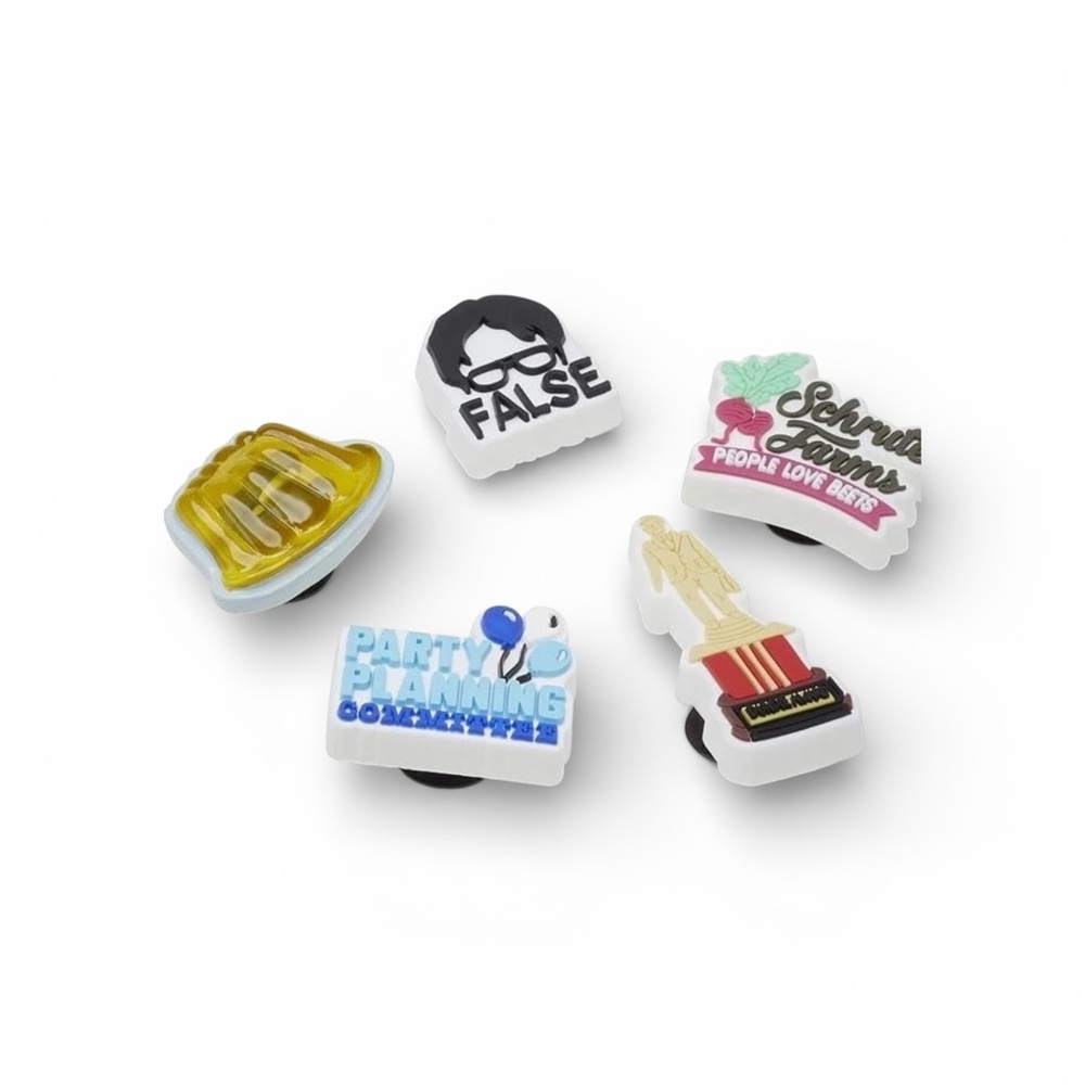 Crocs Jibbitz Charms The Office 5 Pack Dwight Jello Beets Dundie Dunder Mifflin